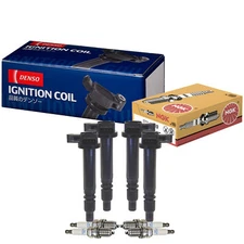 Denso 4 Ignition Coils & NGK 4 Standard Spark Plugs Kit For Tacoma 2RZ-FE 3RZ-FE