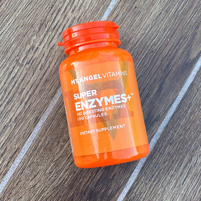 Mt Angel Vitamins Super Enzymes+ 100 Capsules Fat Digesting Enzyme Supplement