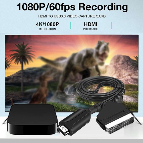 Portable Scart To HDMI Converter with Cable Video Audio Adapter For HD TV PR - Picture 2 of 10