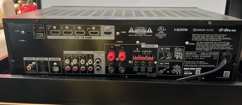 Sony - 5.2-Channel AV Receiver - Black - Model: STR-DH59 - for PARTS / REPAIR - Image 3 of 4