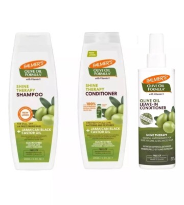 Palmers Olivenöl Glanz Shampoo, Conditioner & Leave In Conditioner (3er Set).