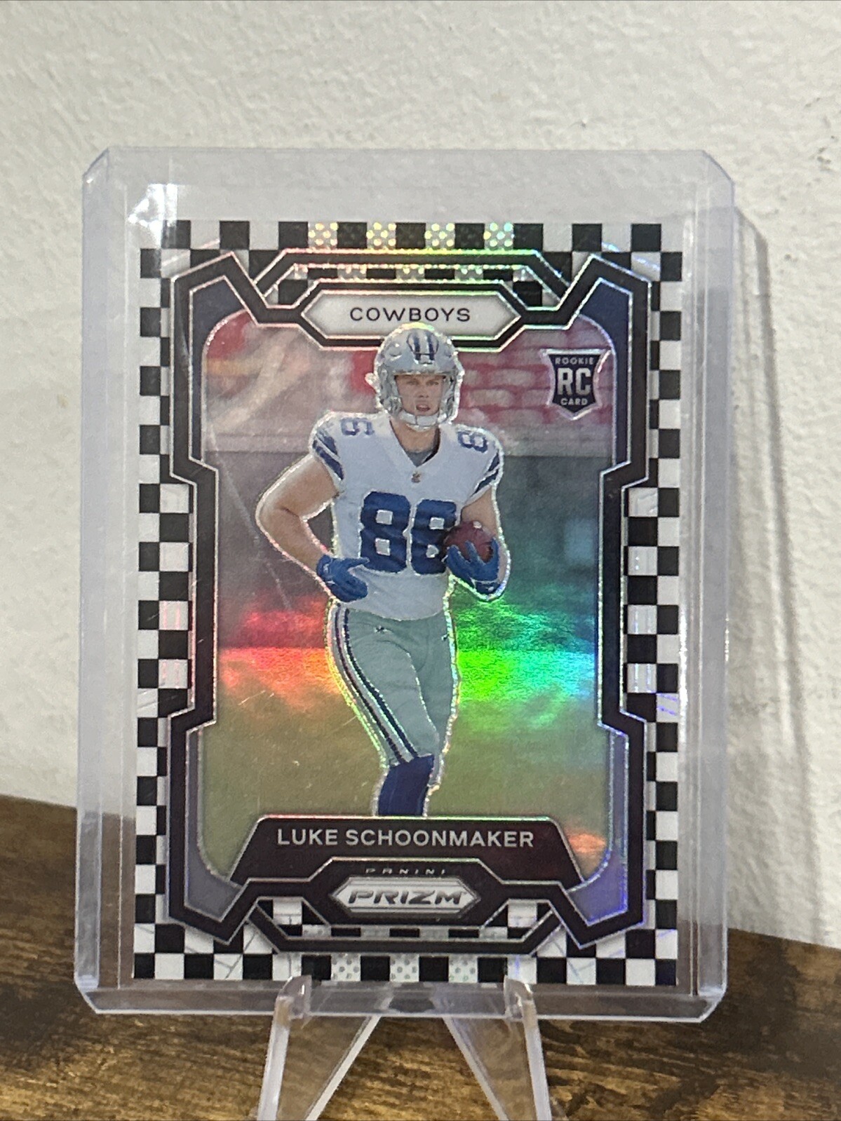 2023 Panini Prizm #325 Black and White Checker Luke Schoonmaker Dallas Cowboys