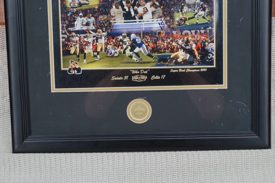 New Orleans Saints Super Bowl XLIV Drew Brees Framed Photograph Collage 11"x14" - Image 3 of 4