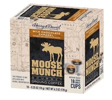 Moose Munch Coffee, Milk Chocolate Caramel, 18 Single Serve Cups