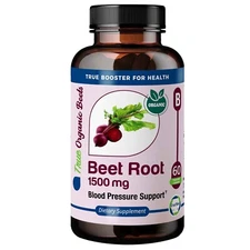 TrueMed Beetroot Supplement, Beet as Beta Vulgaris 1500 Mg 60 Capsules