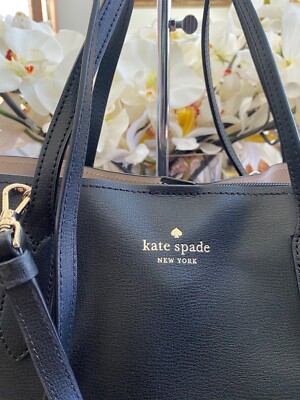 New Kate Spade New York Harper Black Leather Satchel WKR00064