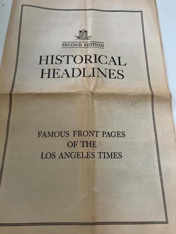 FAMOUS FRONT PAGES OF THE LOS ANGELES TIMES 2ND EDITION