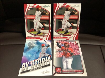 2022 Panini Absolute Green Jonathan India #42/Base #42 & By Storm #BYS-9+52 Reds