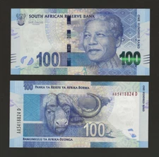 SOUTH AFRICA 100 Rand 2012 P-136 Sign Marcus w/o Omron Rings UNC AA-PREFIX Rare