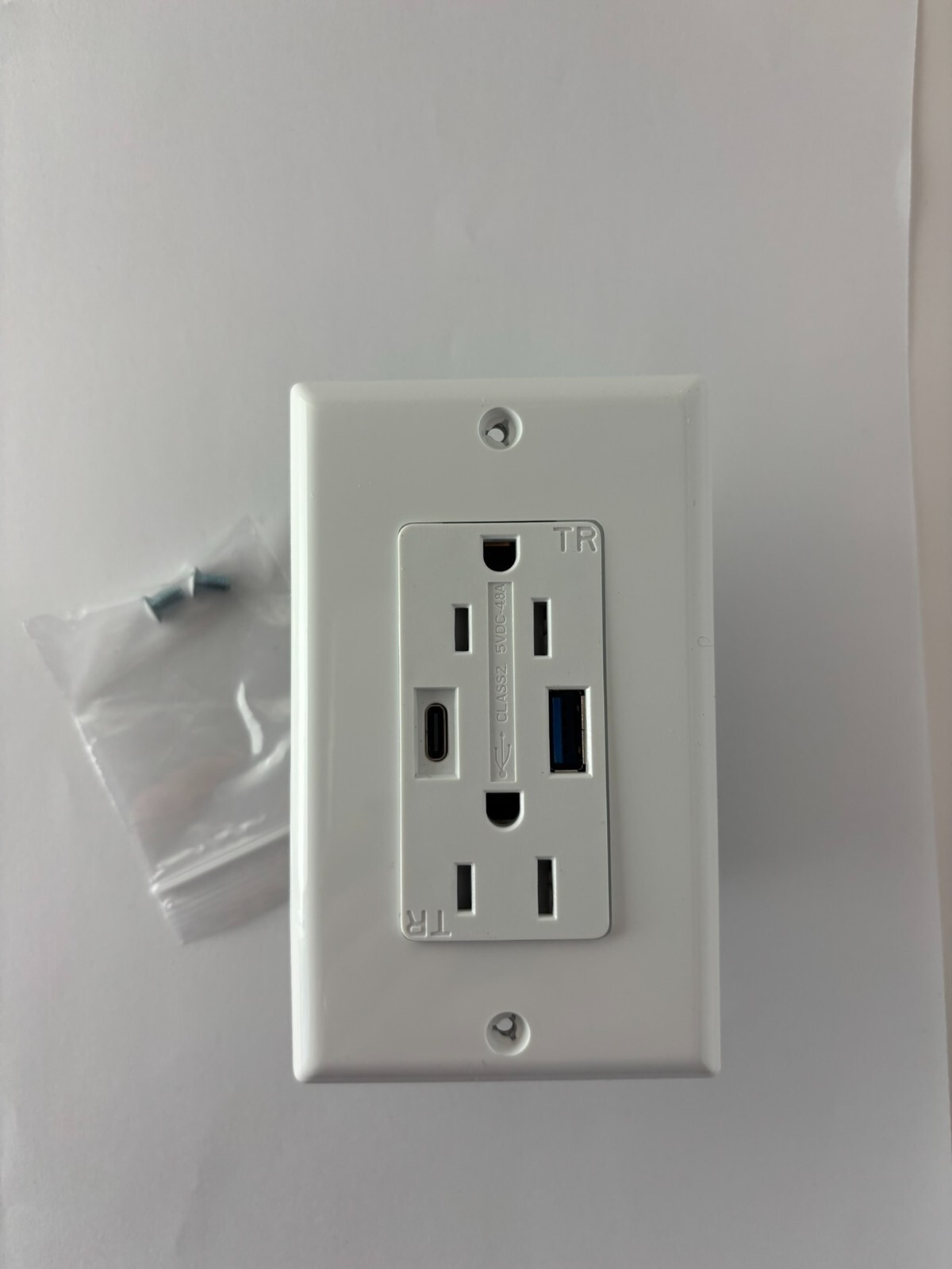 Usb Charger Outlet 15 Amp Type Ac Ports Tamper Resistant White 5 Pack 