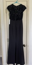 Calvin Klein Women  s Sequined-Bodice Evening Gown