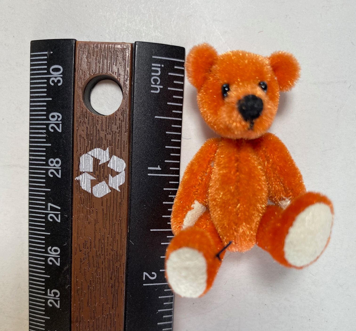 World of Miniature Bears  By Theresa Yang #285 Orange 2" Plush Bear No Writing