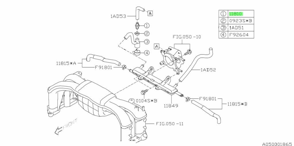 Subaru Genuine 20102012 2.5L Legacy & Outback PCV Valve 11810AA090 eBay