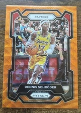 2023-24 Panini Prizm Dennis Schroder Orange Wave Prizm /60 Pistons Lakers SSP