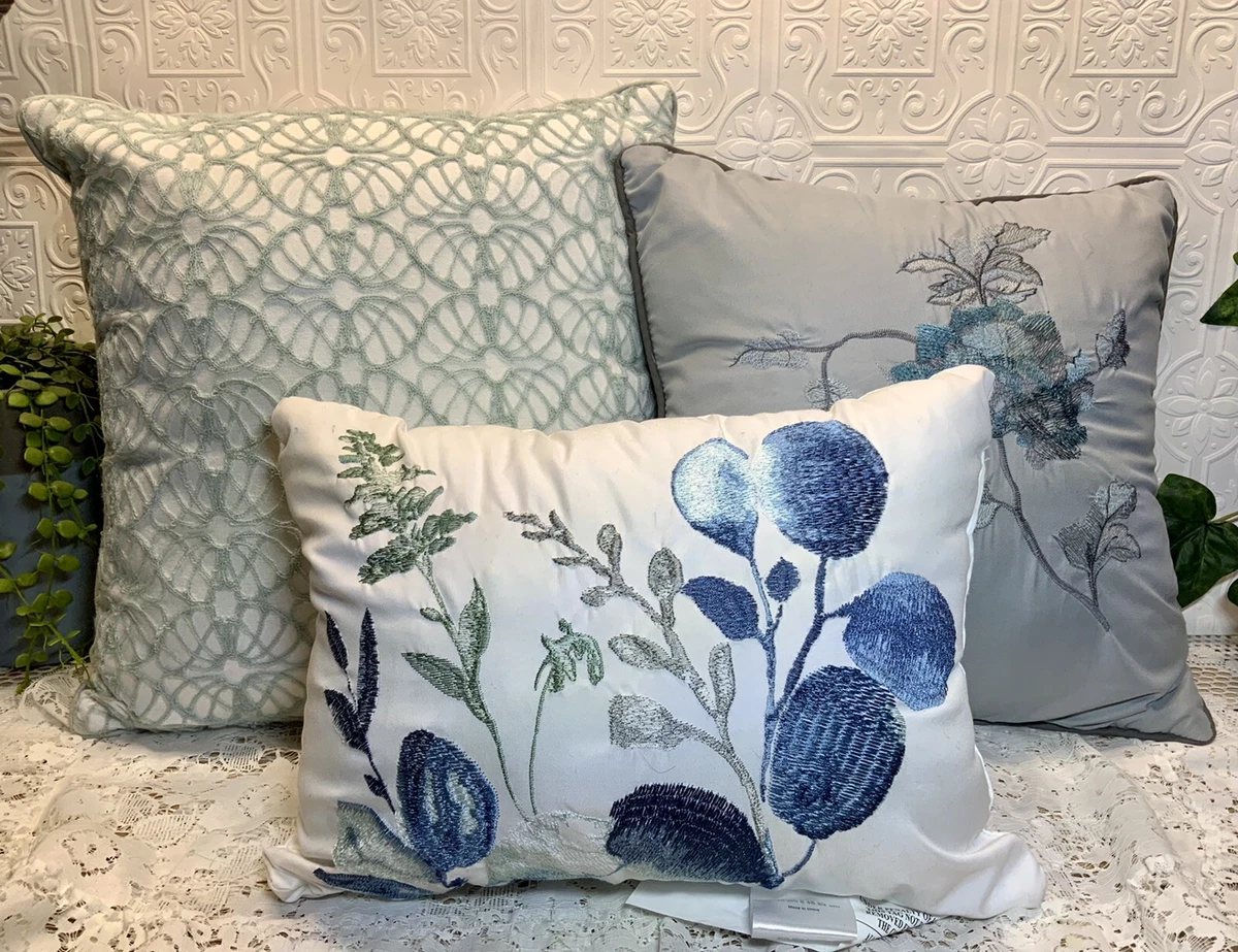 Embroidered couch pillows sales