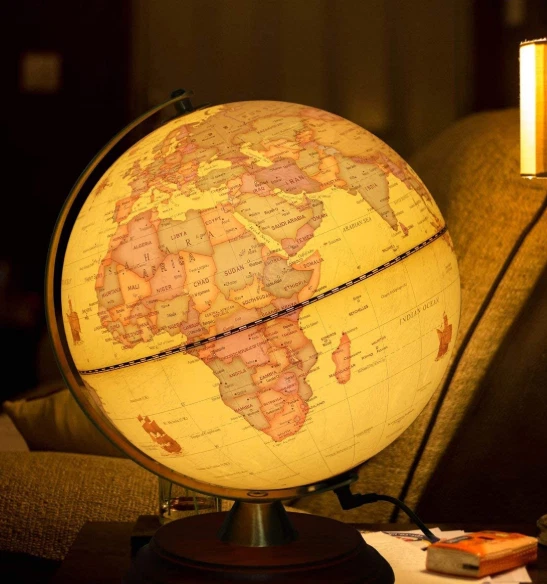 Globo terráqueo LED iluminado de 12"" 720° giratorio educación cartografía mapa luz Foto 3 de 4