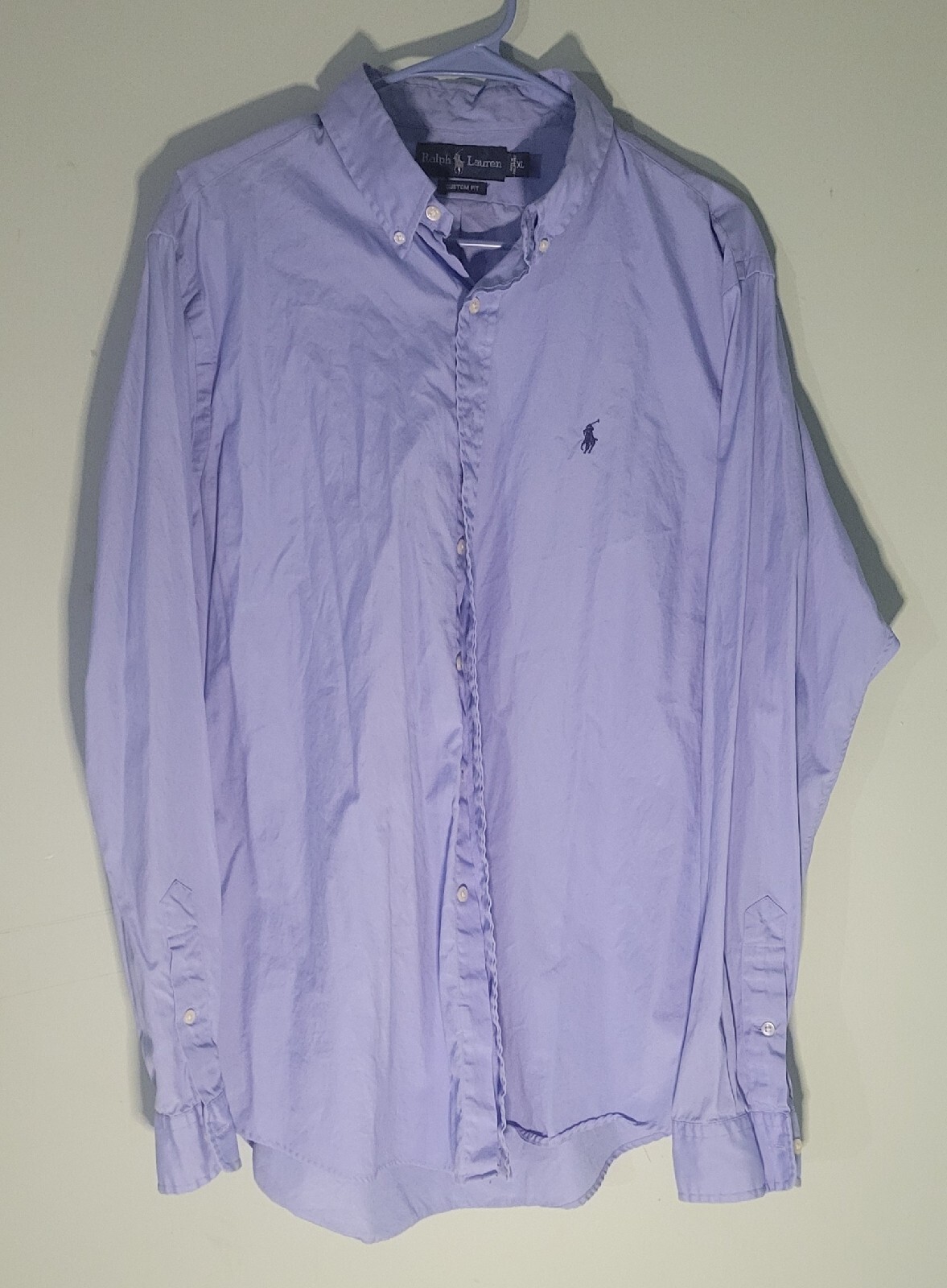 CAMISA RALPH LAUREN XL MANGA LARGA PARA HOMBRE, Azul, Calce Personalizado, Algodón, De Colección