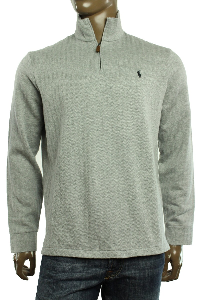 New Polo Ralph Lauren 1/2 Zip Jacquard Fleece Herringbone