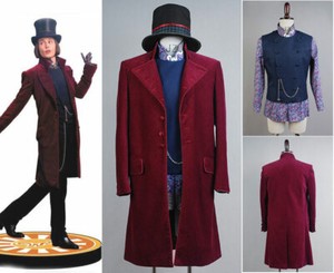 Willy Wonka Charlie and the Chocolate Factory Johnny Depp Suit Cosplay Costume Willy Wonka Charlie and the Chocolate Factory Johnny Depp Suit Cosplay Costume