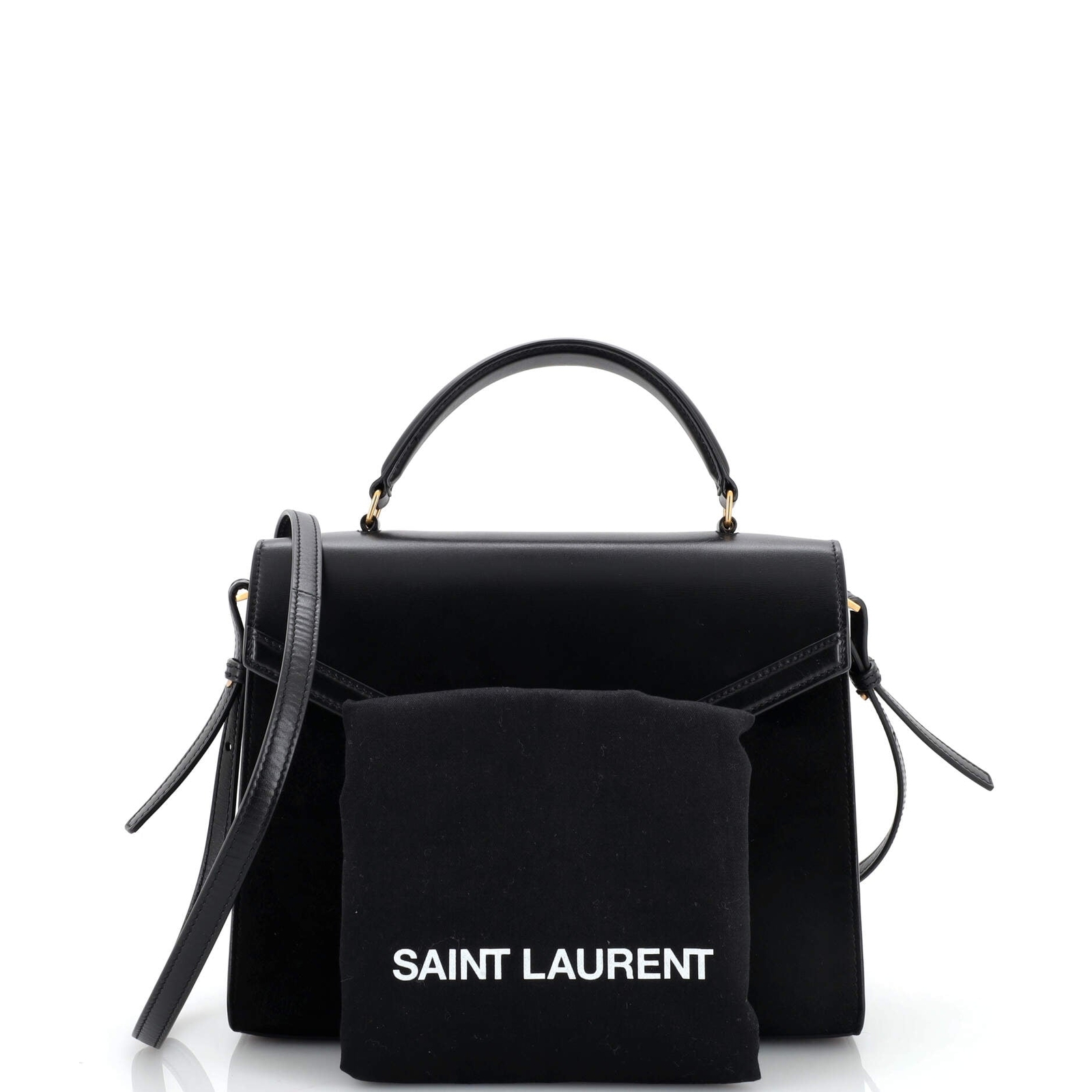 Saint Laurent Cassandra Top Handle Bag Leather and Su… Gem