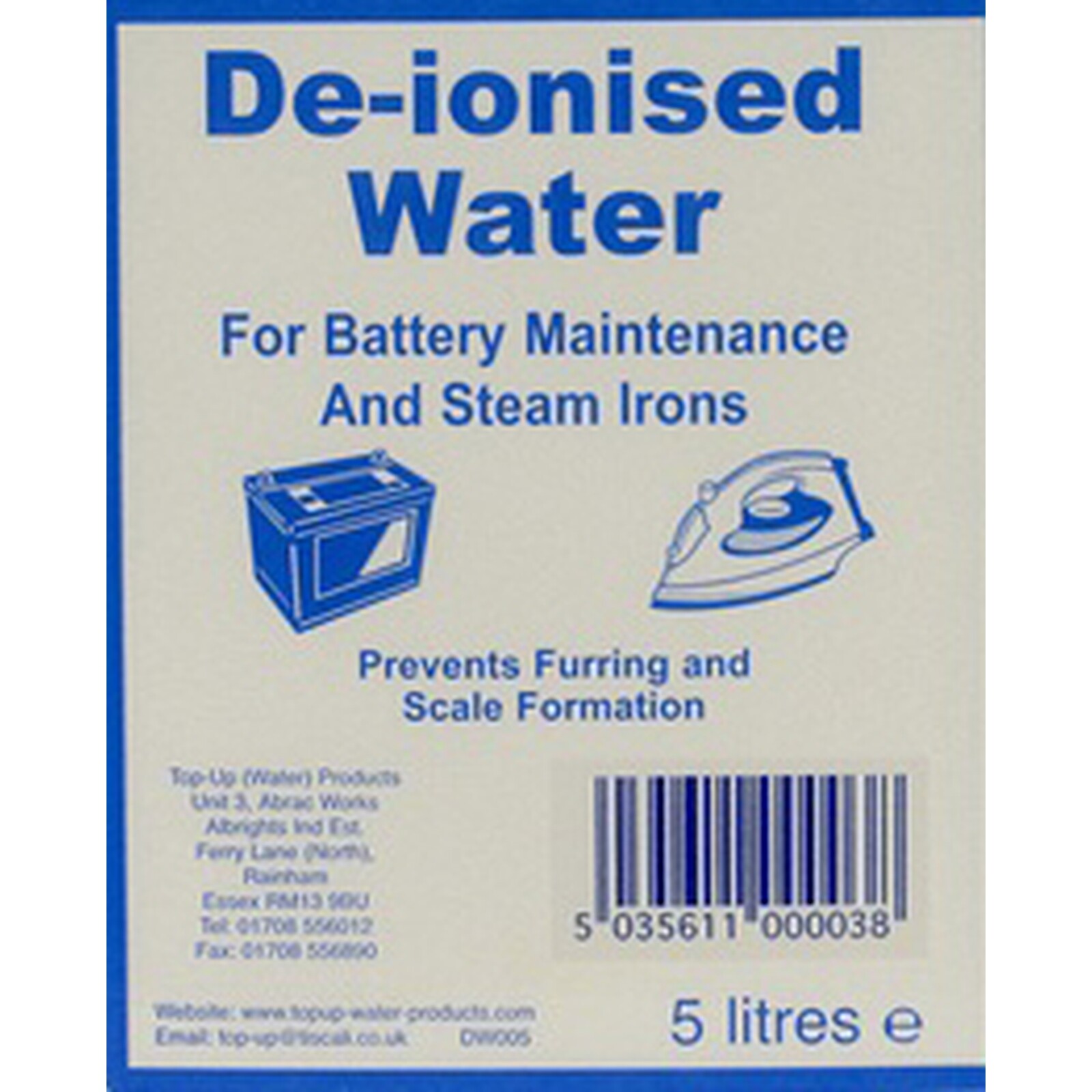 Deionised Water for Cooling Systems Batteries Steam Irons DW005 5 Litres 5L eBay