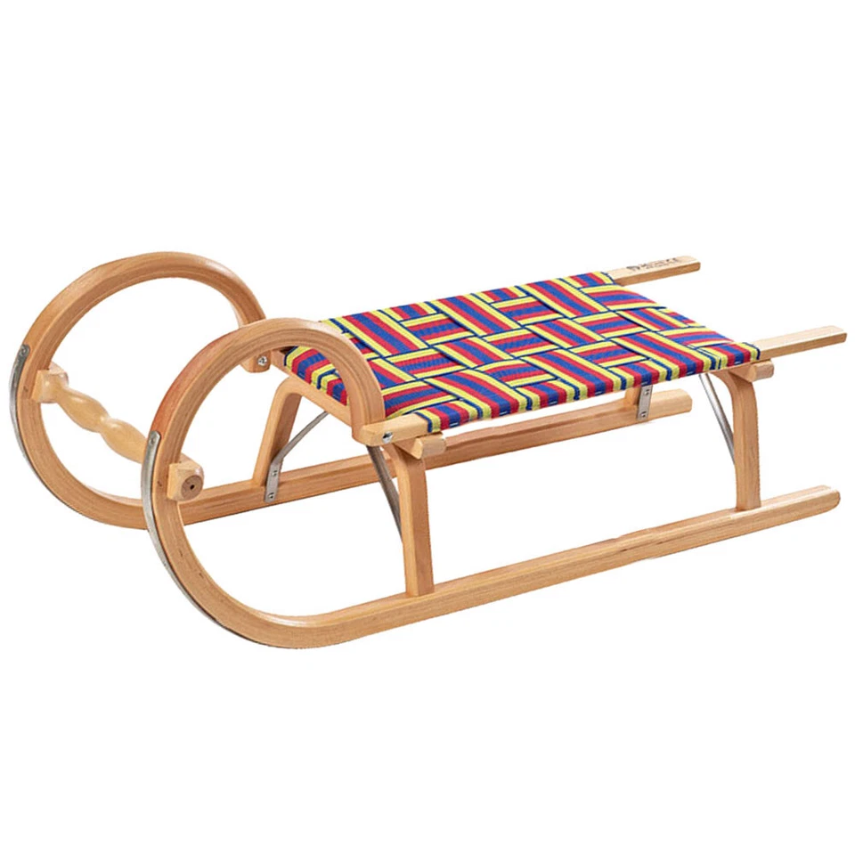 Ress Gebirgsrodel Hörnerschlitten Gurtsitz Holzschlitten Schlitten Rodel Holz