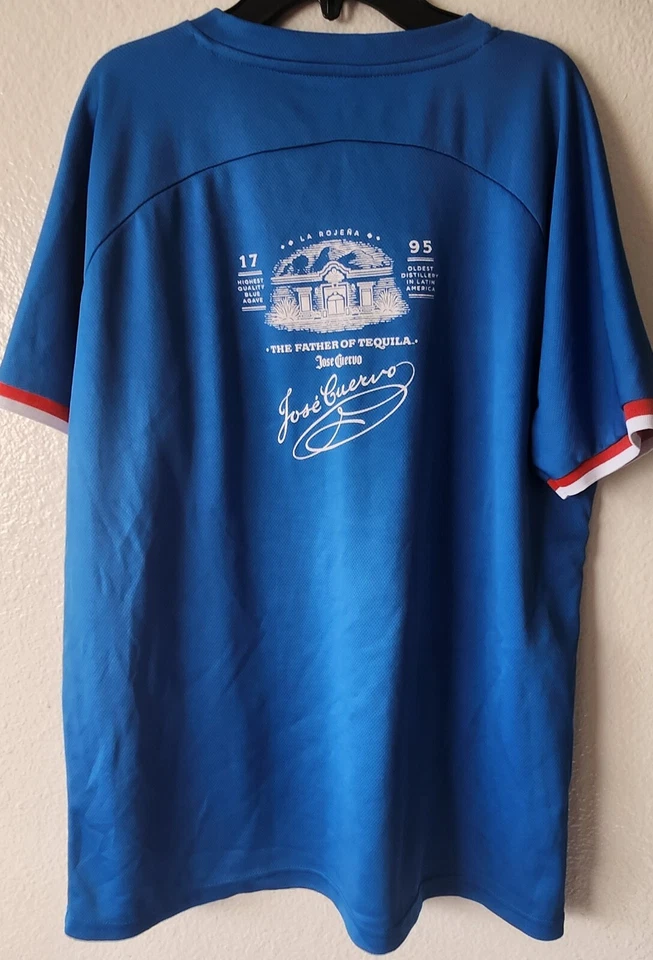 Camiseta deportiva de fútbol Jose Cuervo azul tequila para hombre XL Foto 3 de 3
