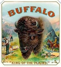 Colorful  BUFFALO ANTIQUE CIGAR BOX LABEL T SHIRT SMALL-XXXLARGE (F)