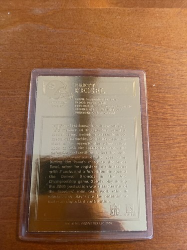Brett Keisel Danbury Mint 2006 Steelers Super Bowl XL 22kt Gold NFL Card Rare - Picture 2 of 3