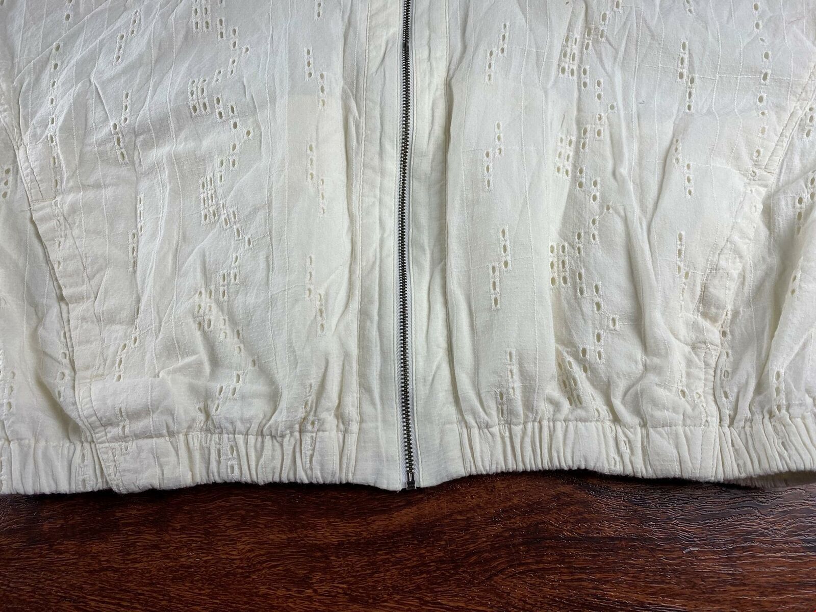 PRANA Round Neck Full Zip Up White Basic Jacket W… - image 6