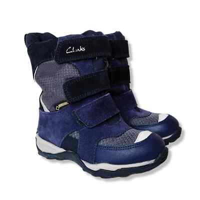 #ad Clarks Sanice GTX Gore Tex Snow Boots Kids Size 7.5 Blue Winter $20.99