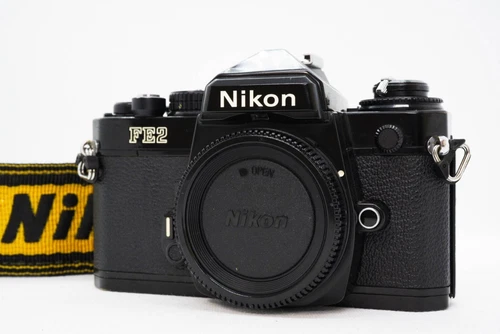 [Near MINT+ w/strap] Nikon FE2 FE 2 35mm SLR Film Camera Black Body From JAPAN