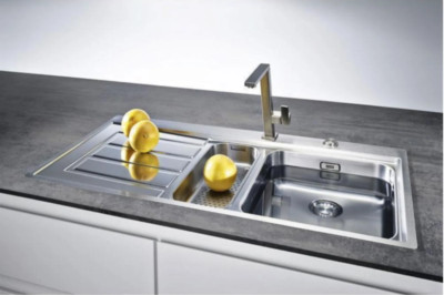Franke Einbauspüle EPOS EOX 251 Edelstahl, 1,5 Becken rechts m. Druckknopfventil