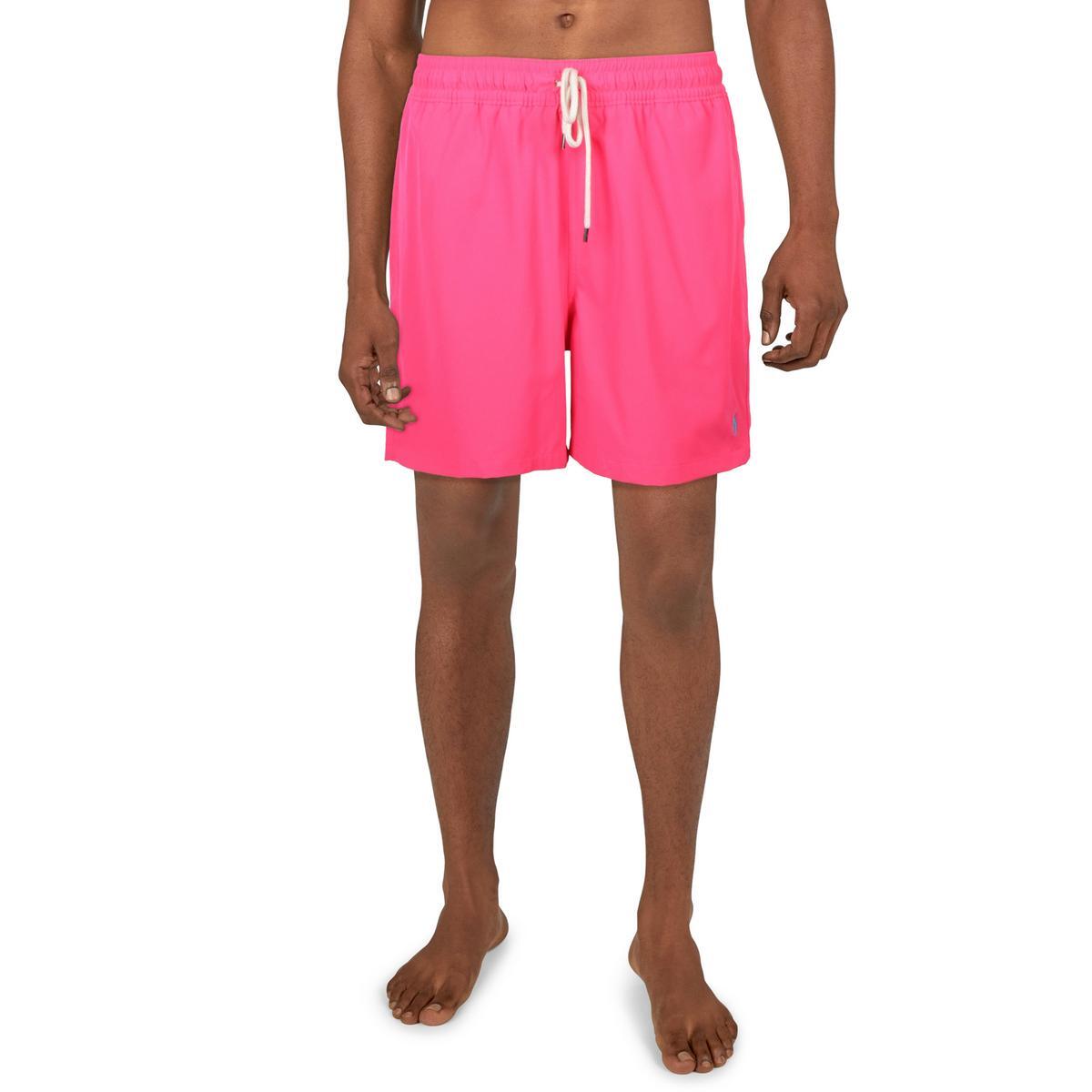 Мужские пляжные шорты Polo Ralph Lauren Traveler розового цвета, плавки M BHFO 9922