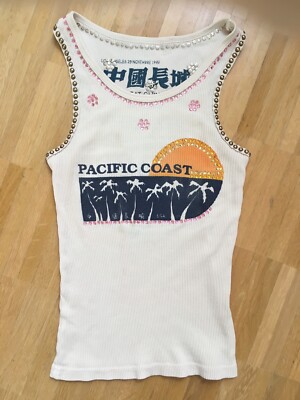 Orig. GREAT CHINA WALL L.A. SOUTH HOOD Top T-Shirt Nieten Swarovski Baumwolle