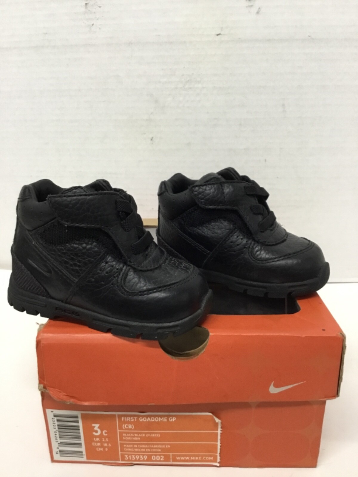 PONY Nike First Goadome GP (Crib) set scarpa cappello bambino #313939 002 taglia 3c nero 2006