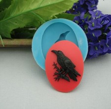 Silicone Mold Raven Cameo Flexible Mold for Crafts, Jewelry, Resin.