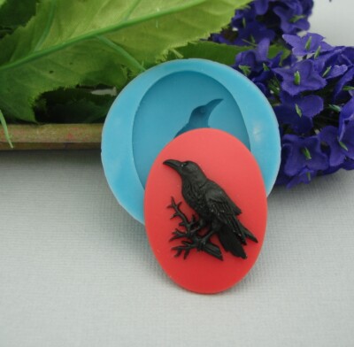 Silicone Mold Raven Cameo Flexible Mold  for Crafts, Jewelry, Resin.
