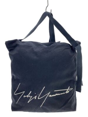 Yohji Yamamoto ☆ COTTON CANVAS LOGO TOTE BAG ブラック Limited Edition Black Cotton Shoulder Bag from YOHJI