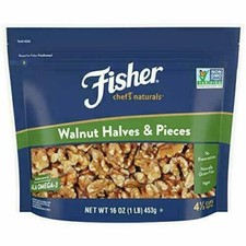 Fisher Chef's Naturals Walnut Halves  Pieces, Naturally Gluten Free - 16 Ounce