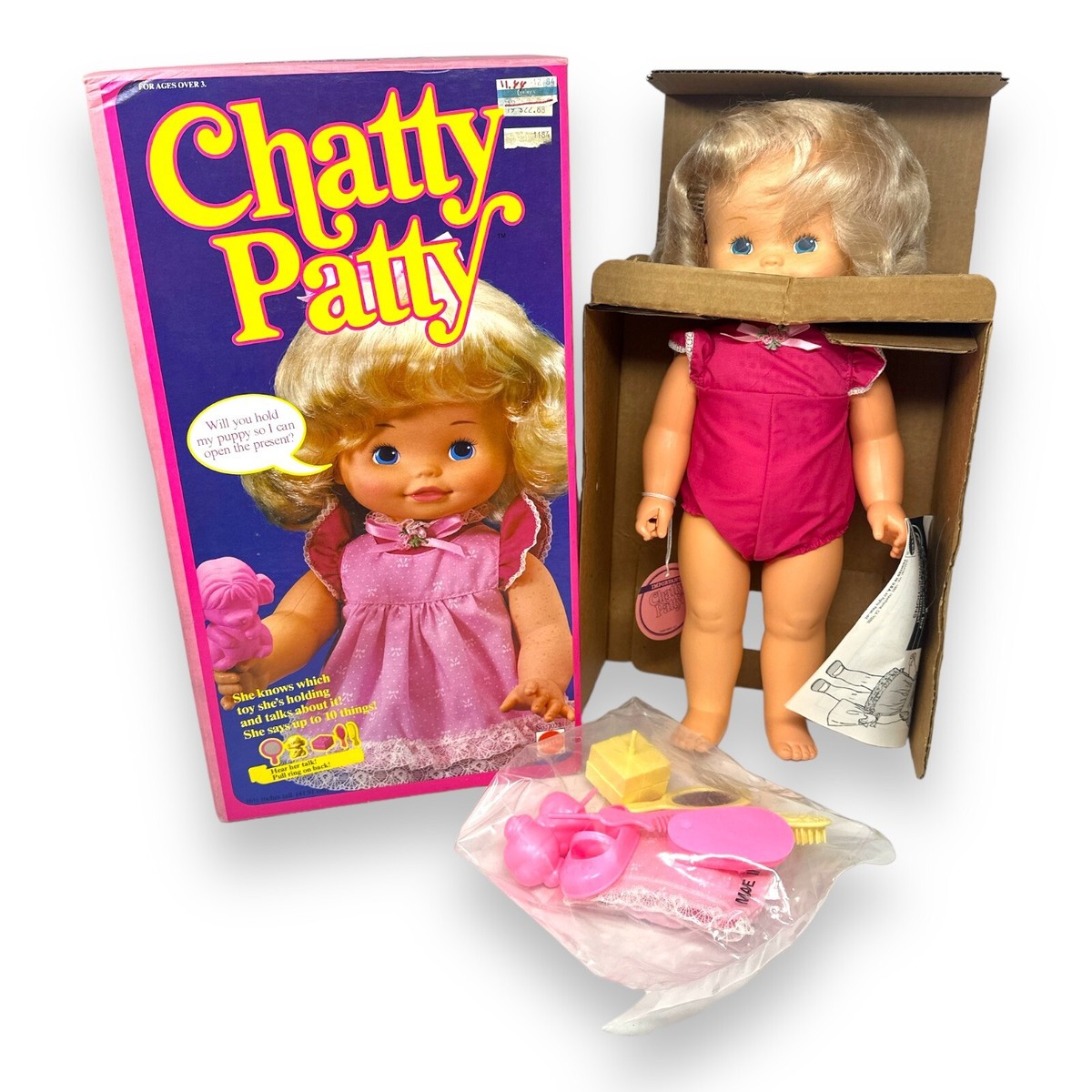 Vintage 1983 Mattel CHATTY PATTY 16” DOLL Pull String 7023 NRFB