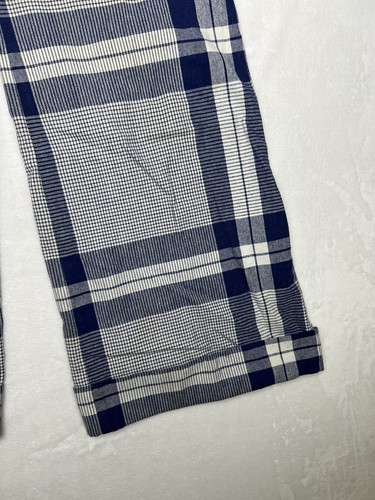 Vintage 70's Bobbie Brooks Bell Bottom Pants Blue Plaid Size 23 X 28 Hippie - Picture 3 of 13