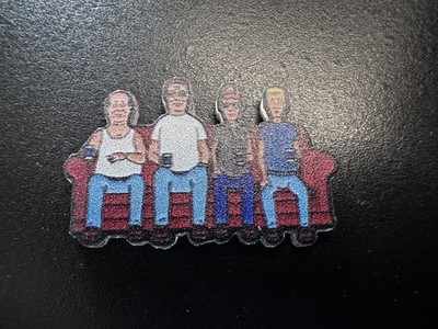 King of the Hill ACRYL Pin Anstecker Hank Hill Dale Bill & Boomhauer Revers Brosche