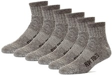 FUN TOES Merino Wool Ankle Hiking Socks For Men and Women - Arch Support and ...