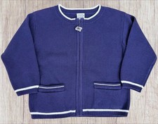 New VTG 2002 Gymboree Tortoise and The Hare Navy Blue Zip Cardigan - 18-24M