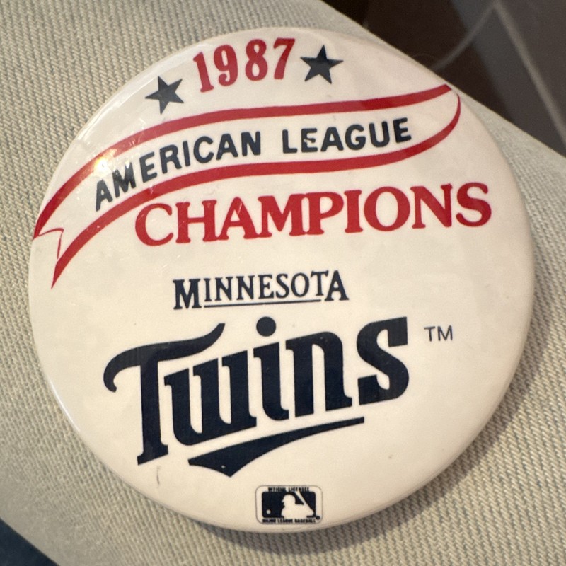 1987 American League Champions Minnesota Twins Pinback Button