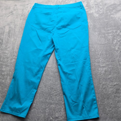 Chicos Platinum Crop Hose Türkis Blau Größe 2 Large Stretch 5-Pocket Cropped - Bild 12 von 16