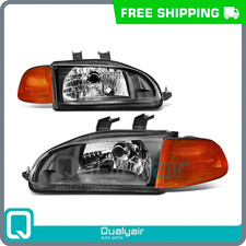 Headlights Oe Style Black Housing Amber Corner Lamps For 1992-1995 Honda Civic Headlights Oe Style Black Housing Amber Corner Lamps For 1992-1995 Honda Civic