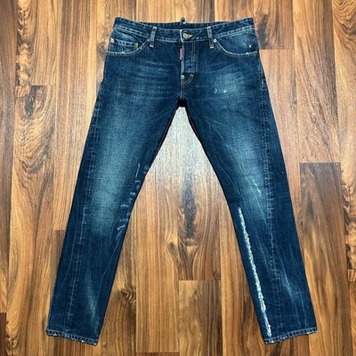 Dsquared² Biker Factory Distressed Denim Jeans W34 L30 Blue S71LA0573
