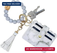 Keychain Wallet Wristlet Small Credit Card Holder Bracelet Key Chain Purse Bangl